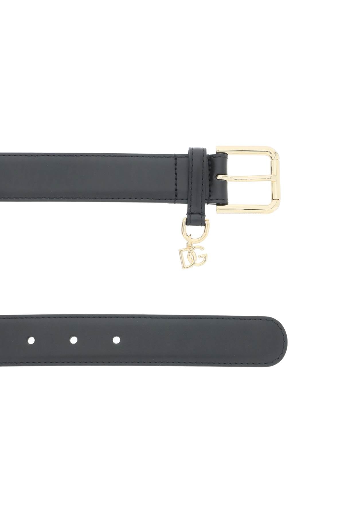 Belt With Charm Logo  - Black