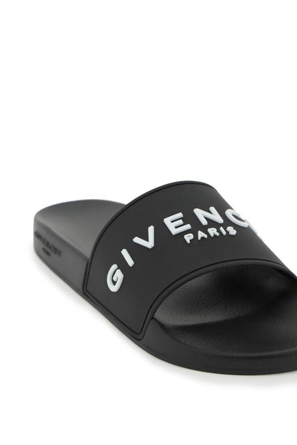 Logo Rubber Slides  - Black