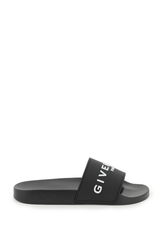 Logo Rubber Slides  - Black