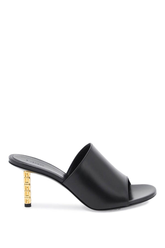 G Cube Leather Mules  - Black