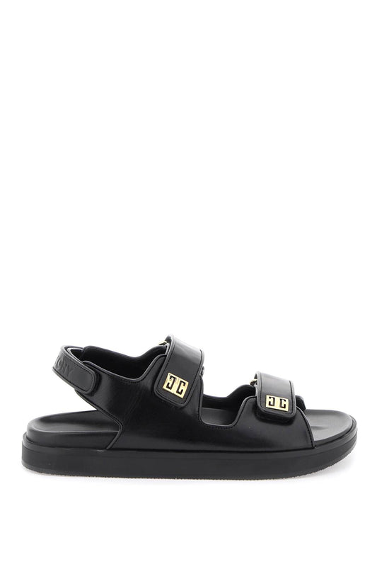 Leather 4g Sandals  - Black