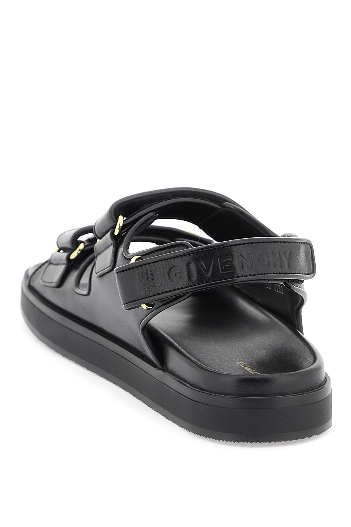 Leather 4g Sandals  - Black