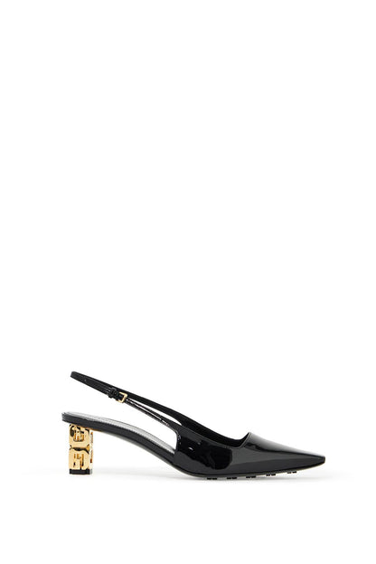 G Cube Patent Leather Slingback Décol  - Black