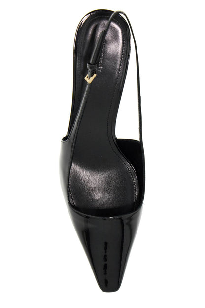 G Cube Patent Leather Slingback Décol  - Black