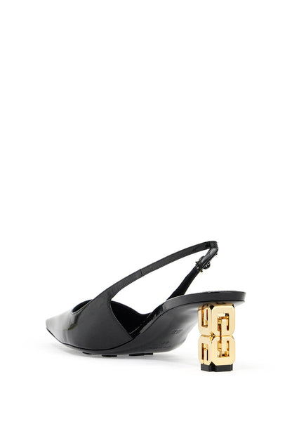 G Cube Patent Leather Slingback Décol  - Black