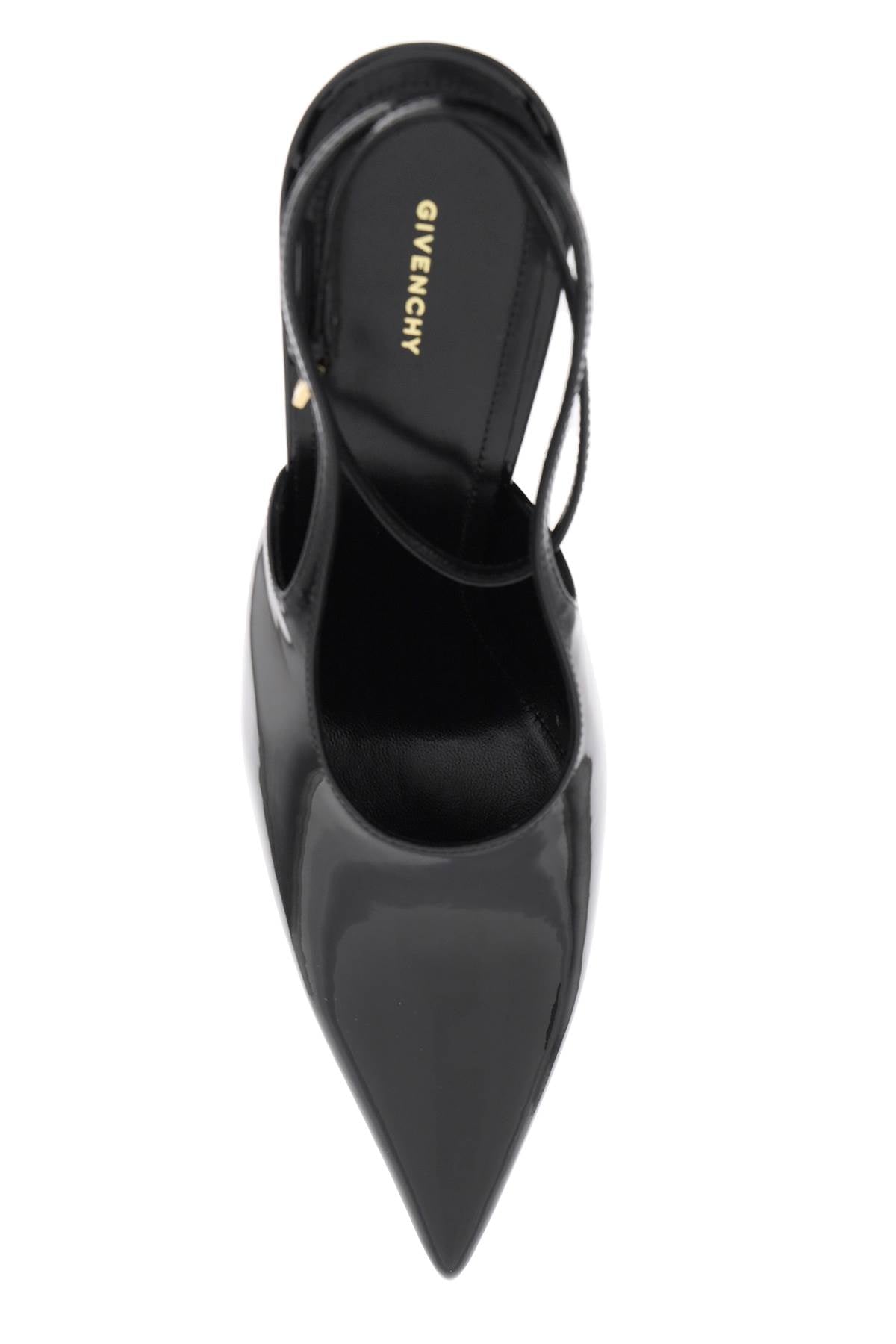 Patent Leather Slingback Pumps  - Black