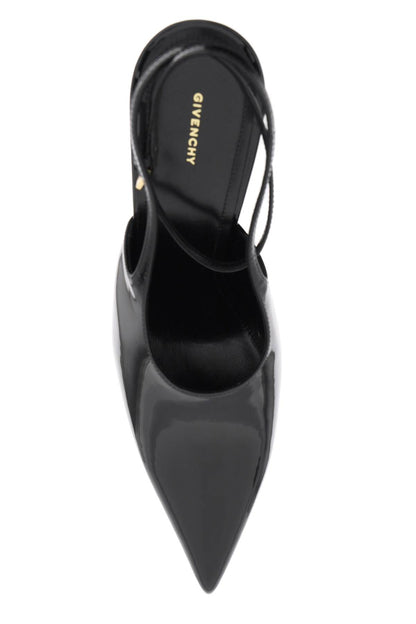 Patent Leather Slingback Pumps  - Black