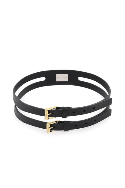 Belt With Logo Tag  - Nero