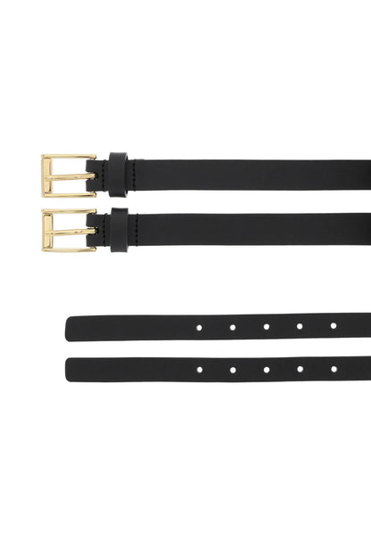 Belt With Logo Tag  - Nero