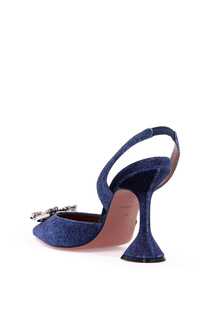 Velvet Slingback Beg  - Blue