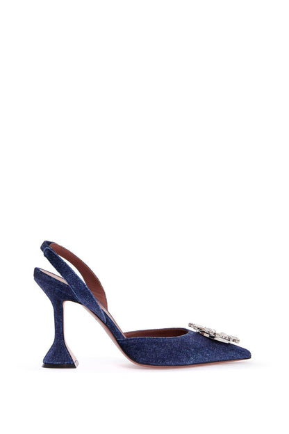 Velvet Slingback Beg  - Blue