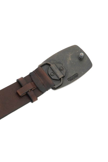 'vintage Belt With Buckle  - Brown