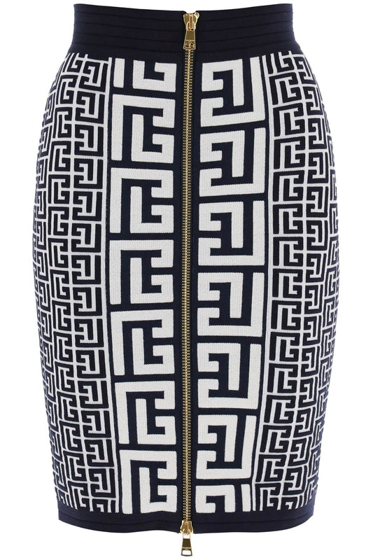 Pencil Skirt In Monogram Knit  - White