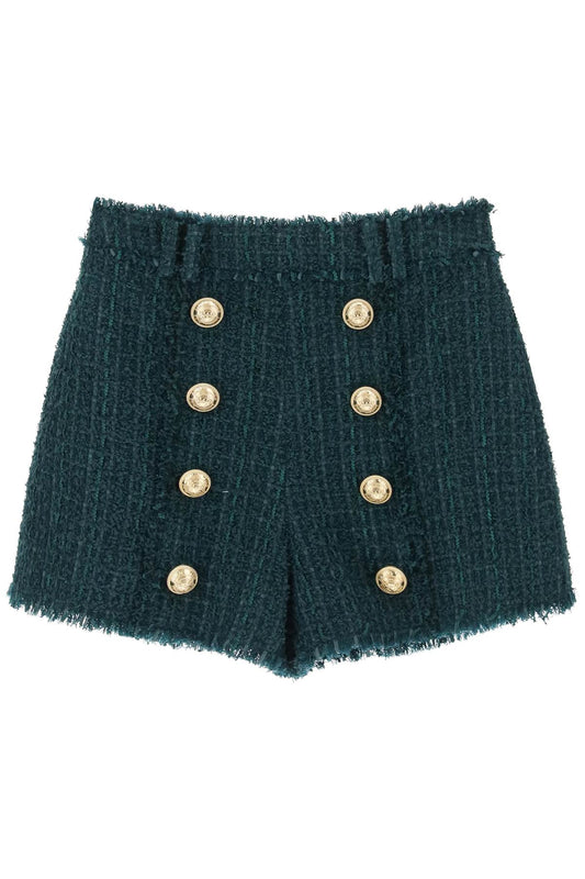 Shorts In Tweed  - Green