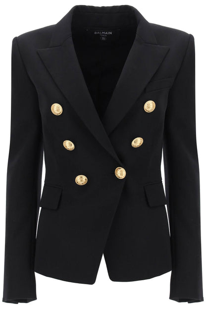 Fitted Double-breasted Jacket  - Black