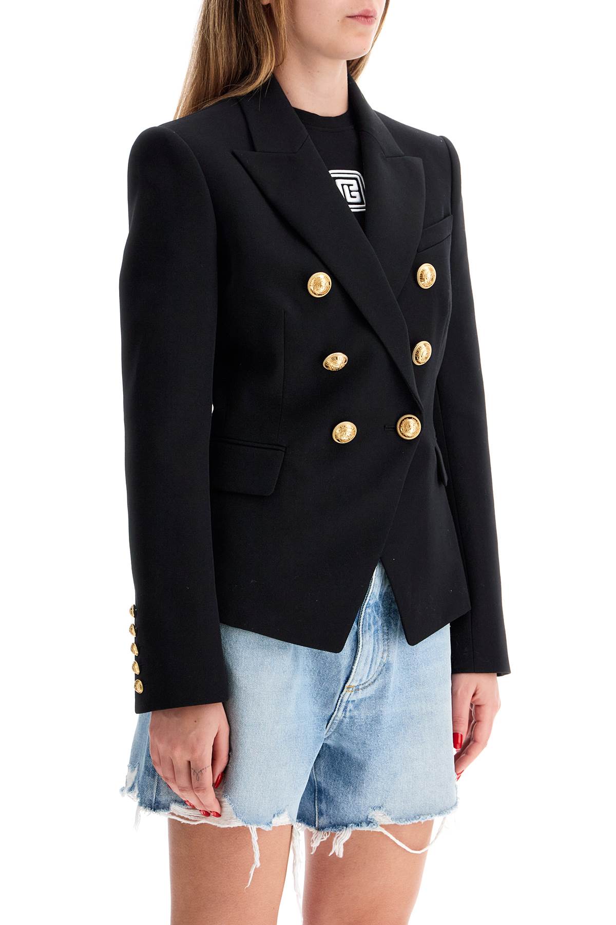 "6-button Grain De Poudre Jacket  - Black