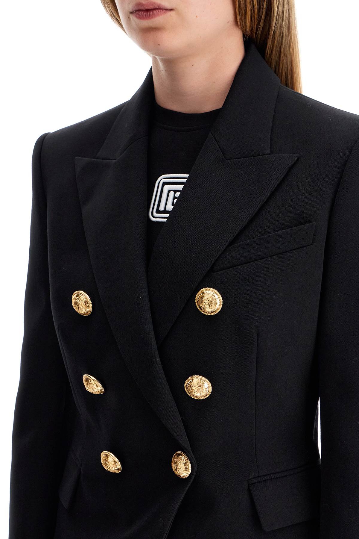 "6-button Grain De Poudre Jacket  - Black