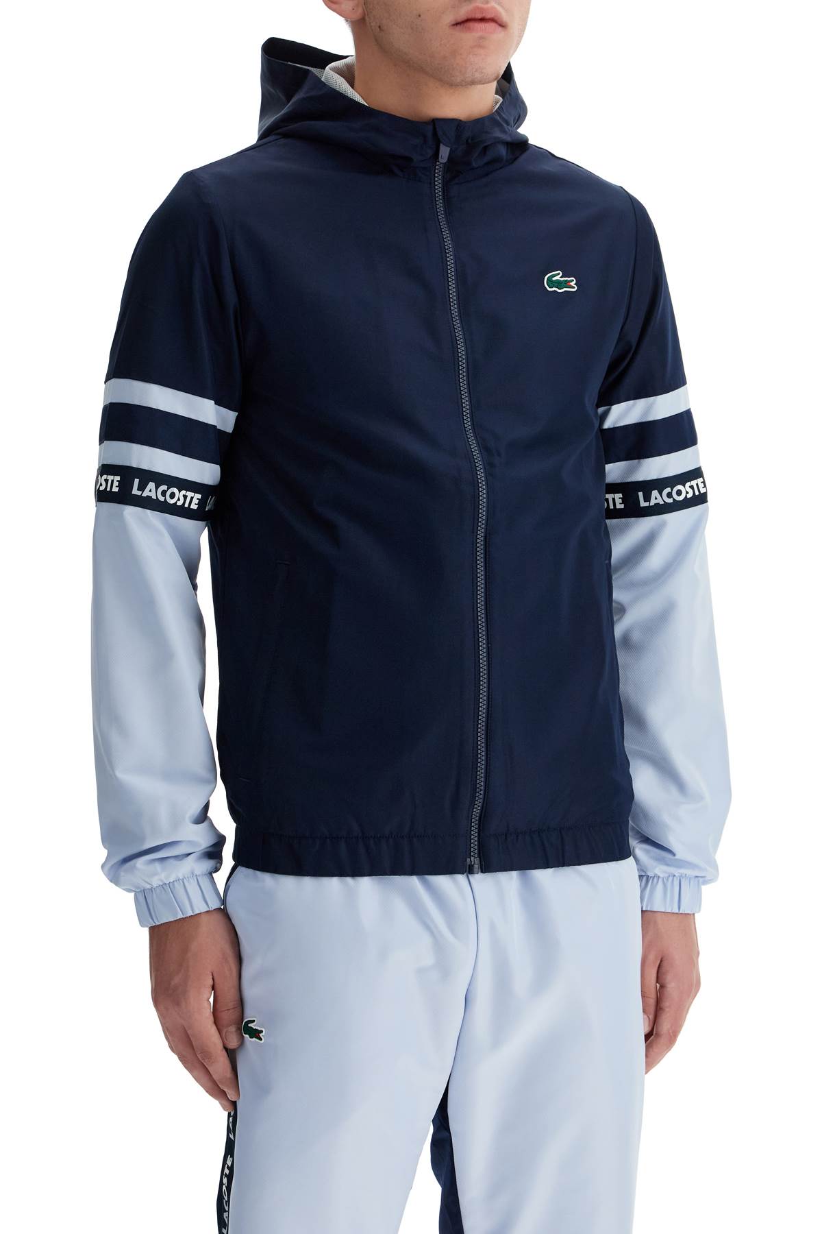 Sporty Jacket With Contrasting Sleeves  - Blue