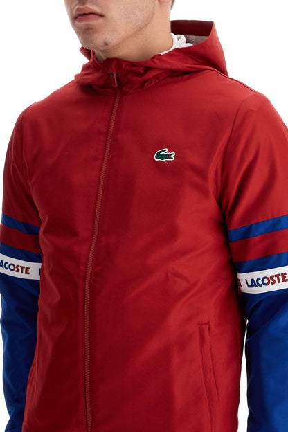 Sporty Jacket With Contrasting Sleeves  - Red