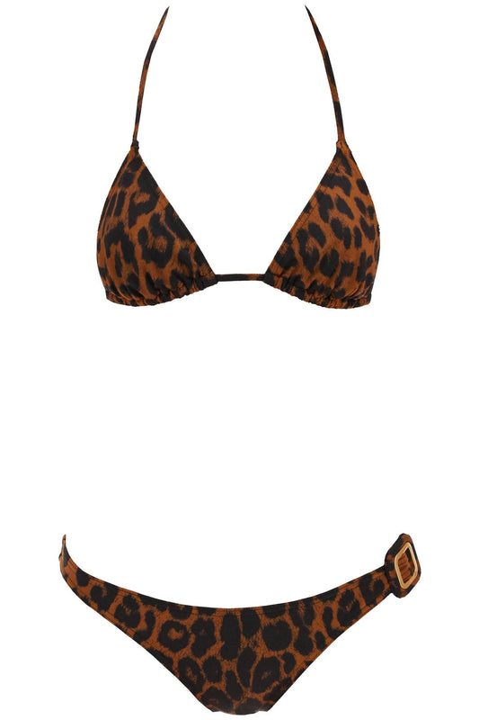 Leopard Print Bikini Set.  - Marrone