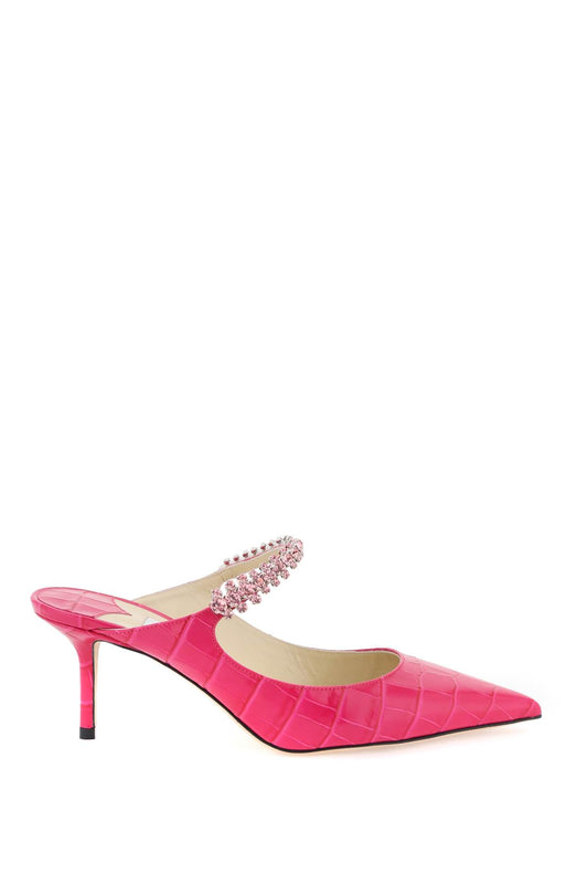 Croc-embossed Leather Bing 65 Mules  - Fuxia