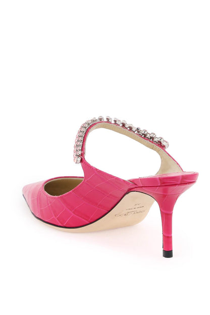 Croc-embossed Leather Bing 65 Mules  - Fuxia