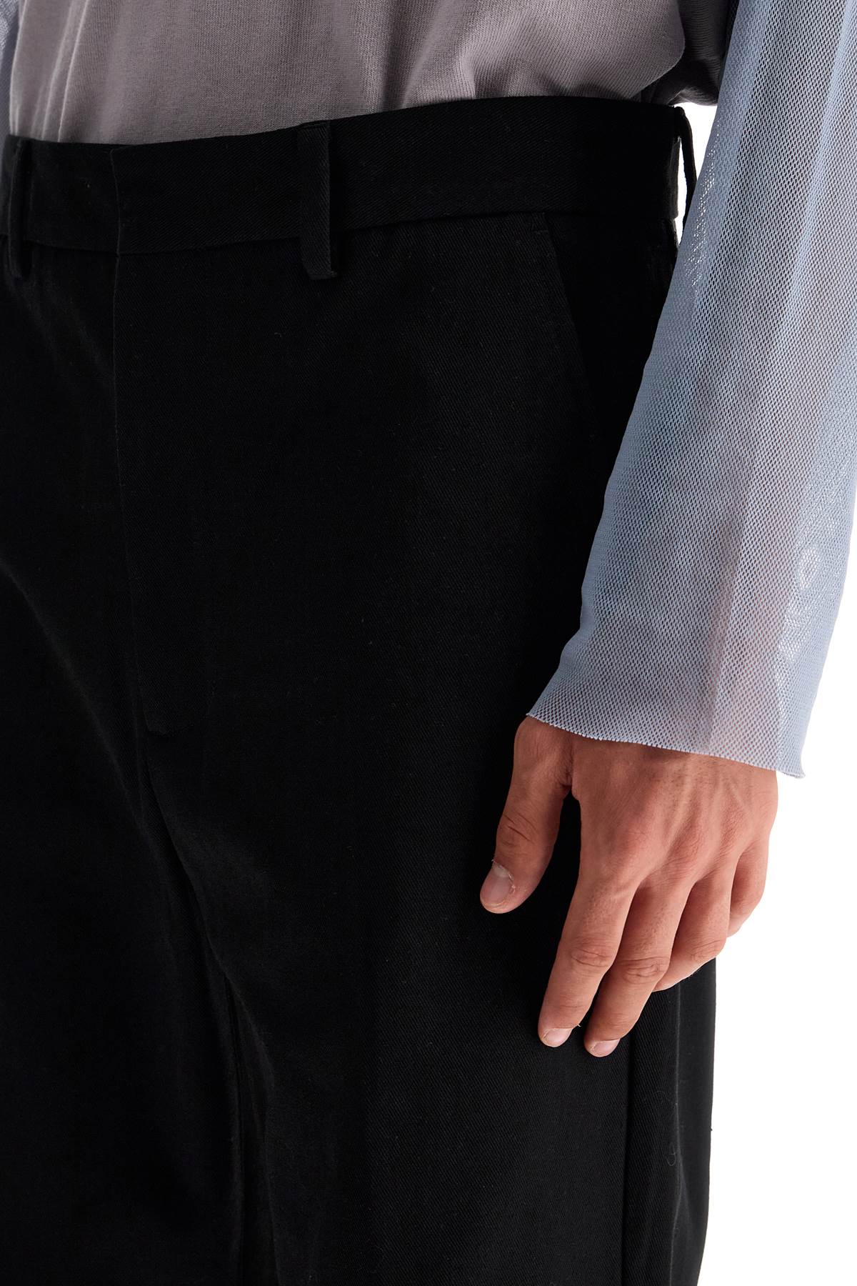 Straight Leg Twill Trousers In Nine Words  - Black