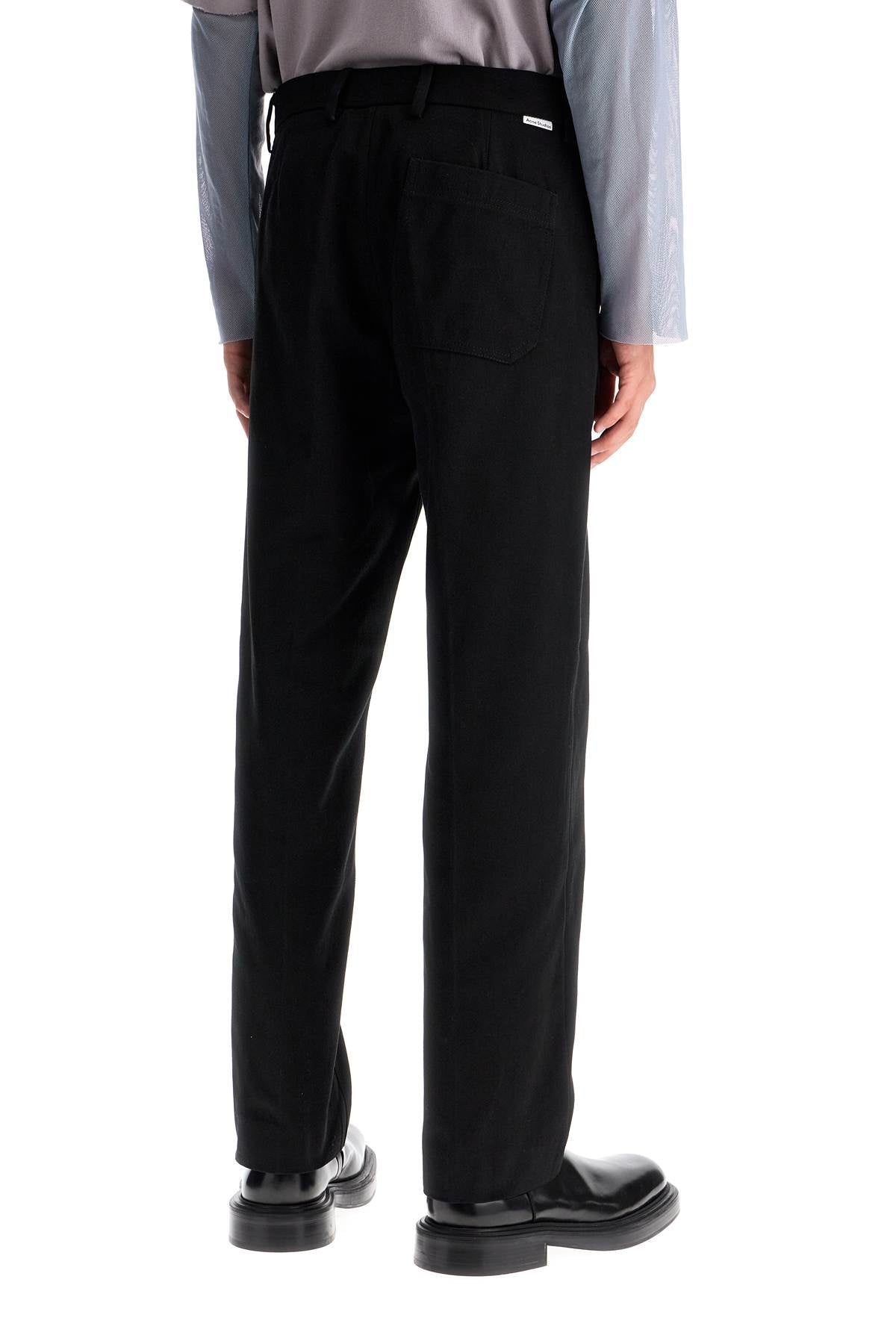 Straight Leg Twill Trousers In Nine Words  - Black