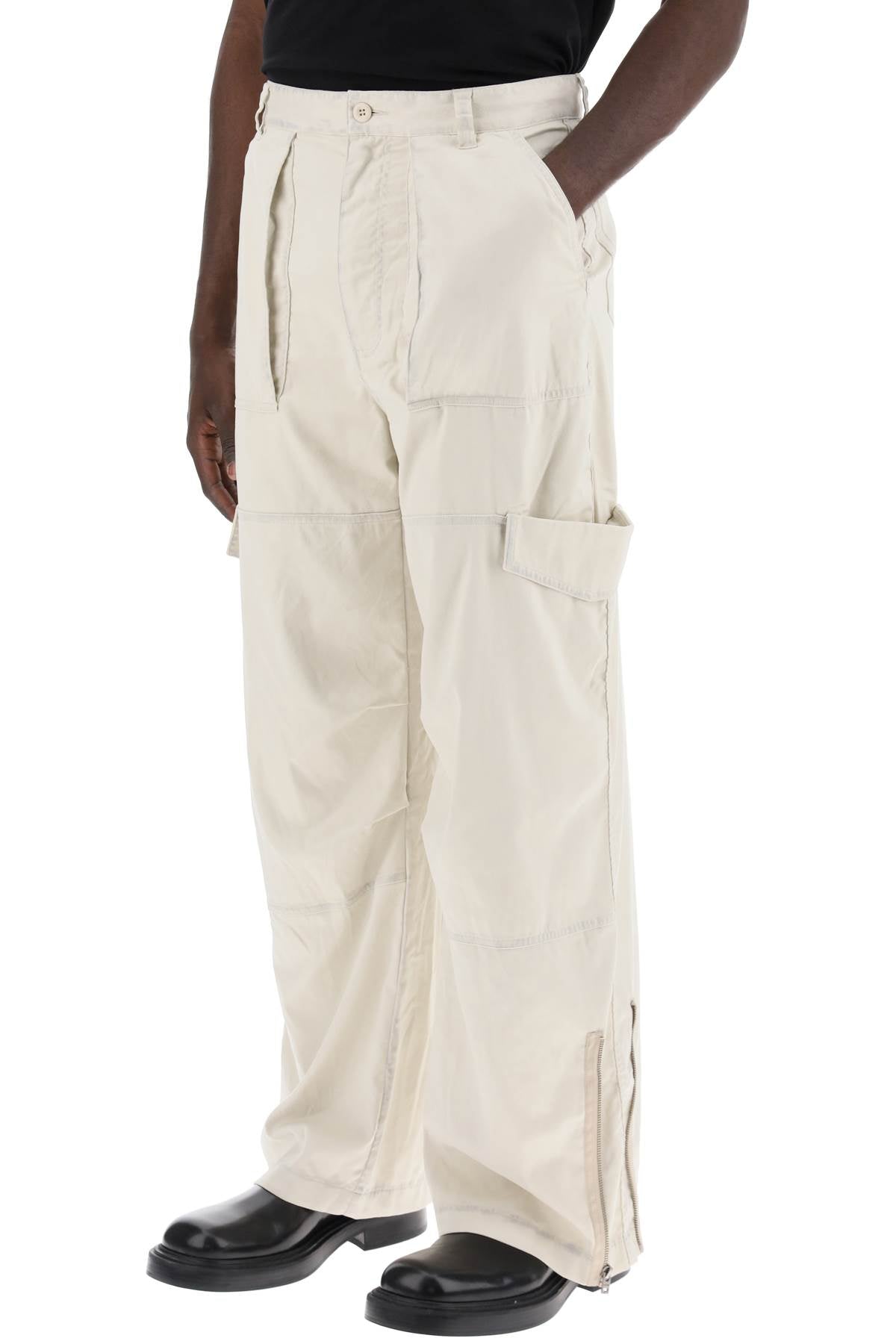 Microfiber Cargo Pants In Seven  - Beige