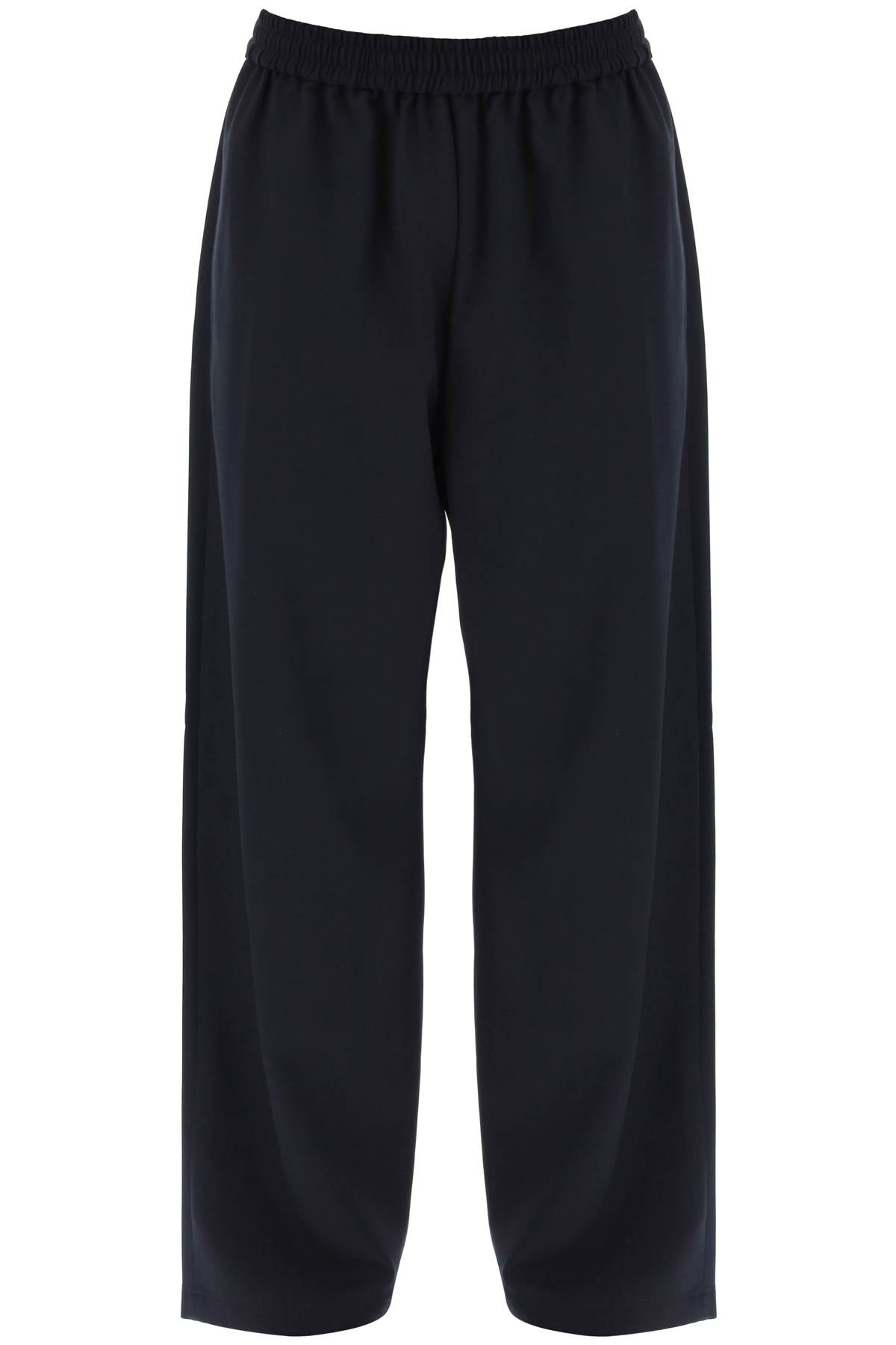 Loose Pants With Elastic Waistband  - Blue