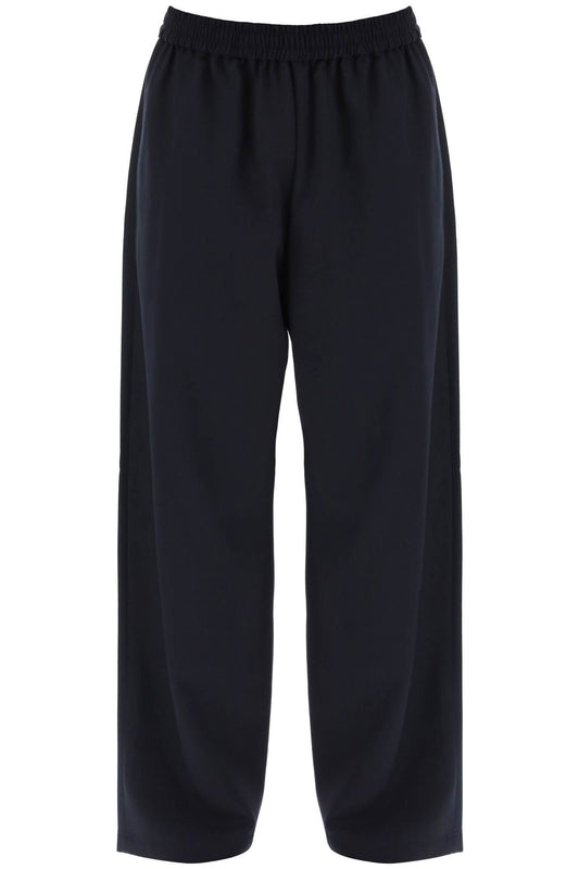 Loose Pants With Elastic Waistband  - Blue