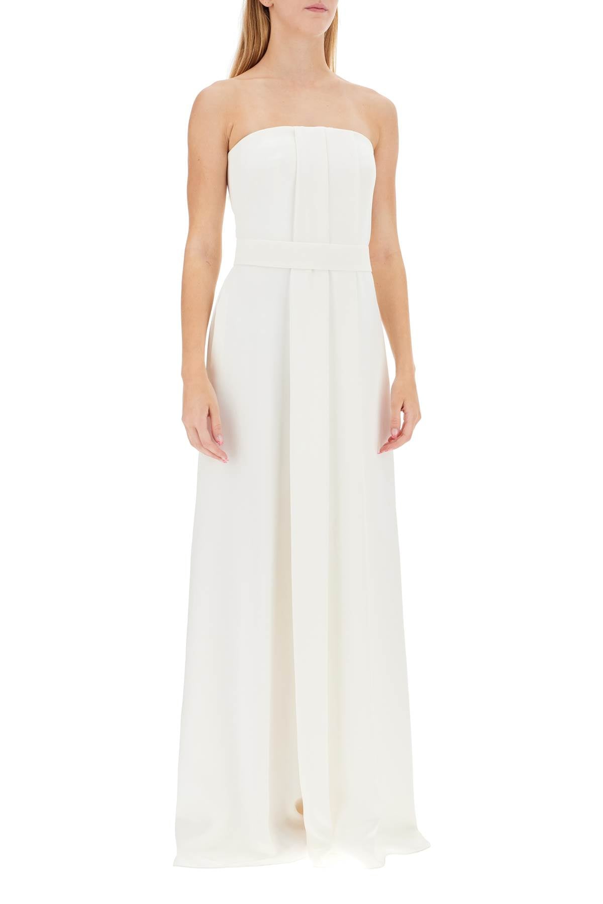 Silk Bustier Jumpsuit  - White