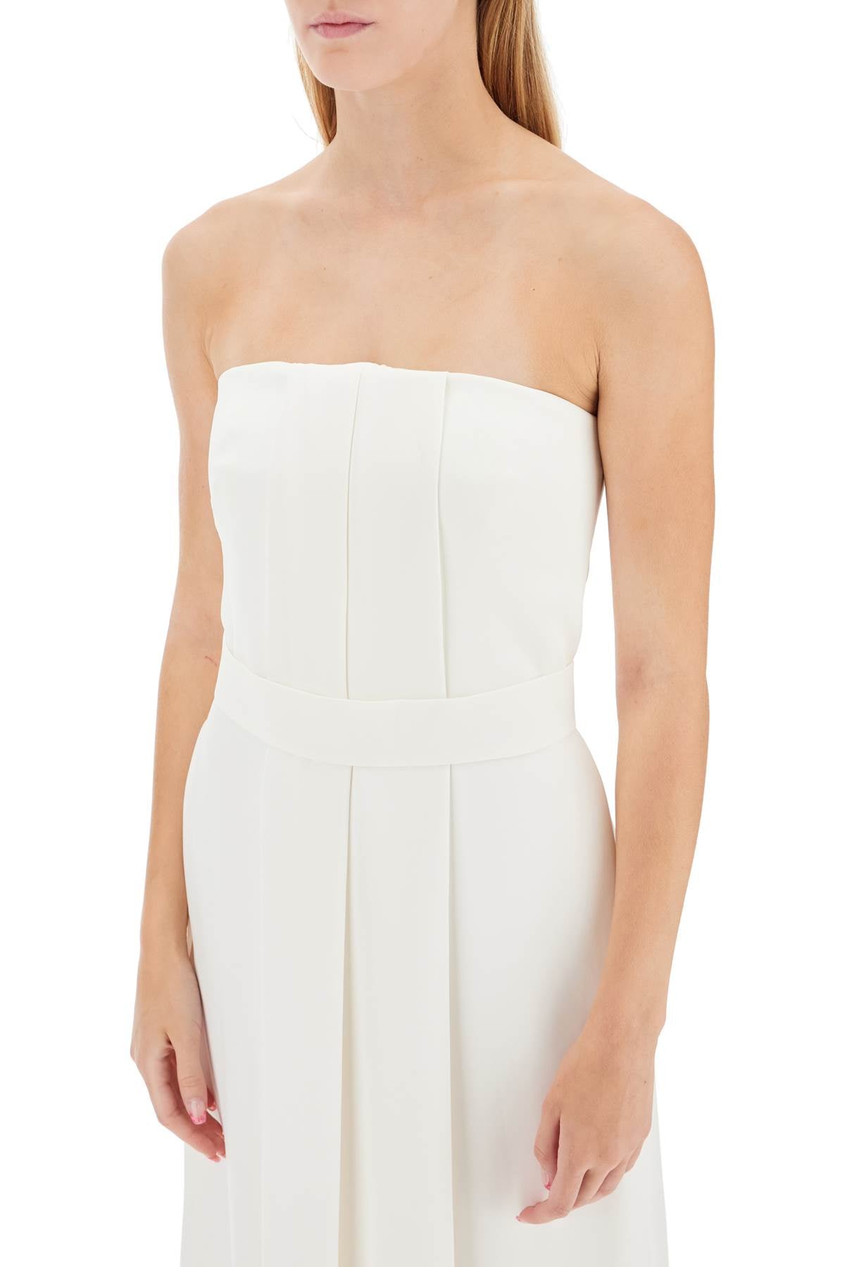 Silk Bustier Jumpsuit  - White