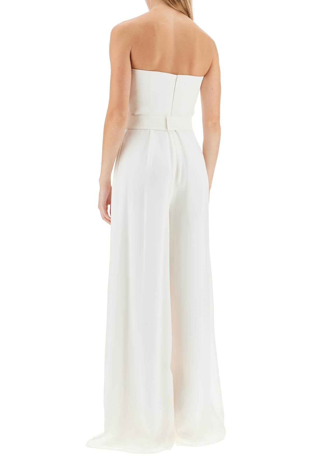 Silk Bustier Jumpsuit  - White