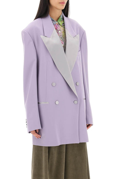 Bliss Tux Double-breasted Tuxedo Blazer  - Viola