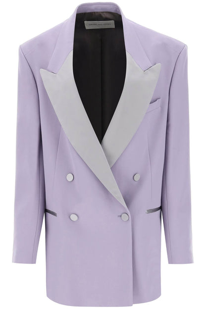 Bliss Tux Double-breasted Tuxedo Blazer  - Viola