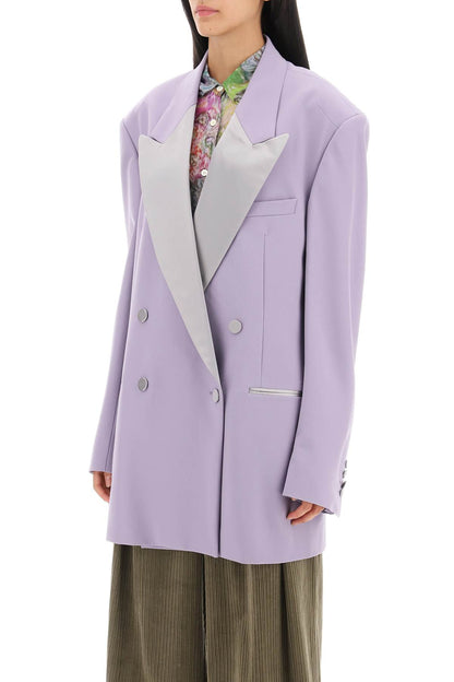 Bliss Tux Double-breasted Tuxedo Blazer  - Viola