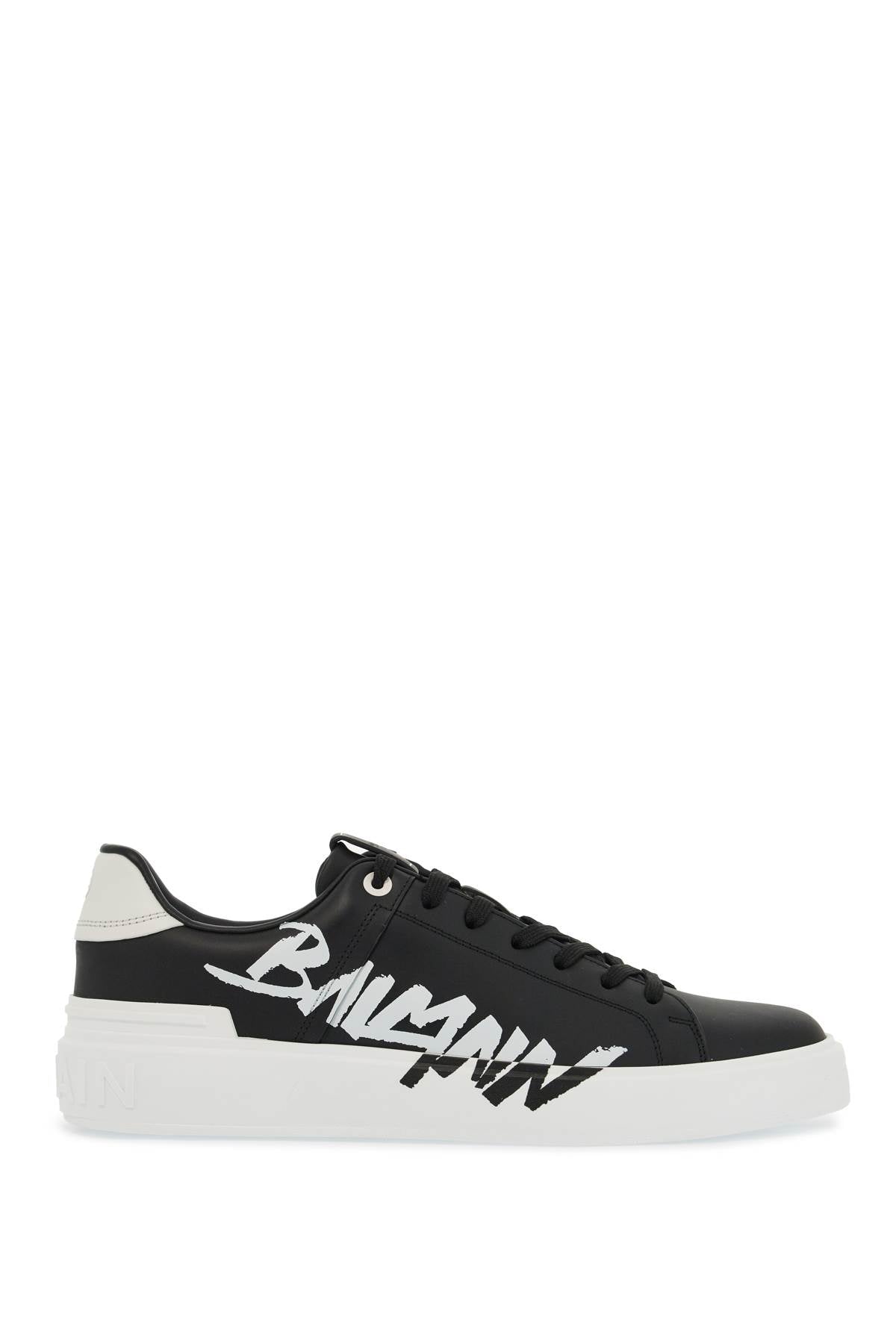 B-court Logo Print Sneakers With  - Black