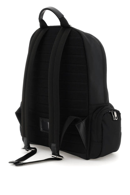 Nylon Backpack With Logo  - Black