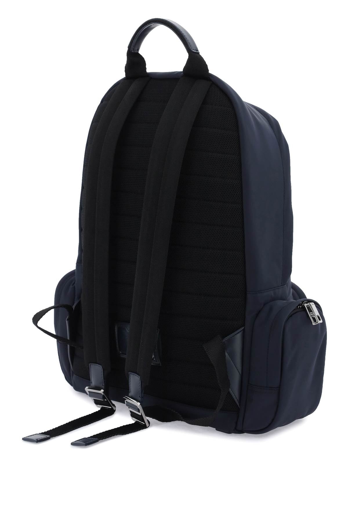 Nylon Backpack With Logo  - Blue