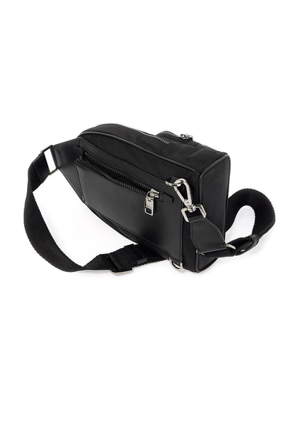 Nylon Shoulder Bag With Crossbody  - Black