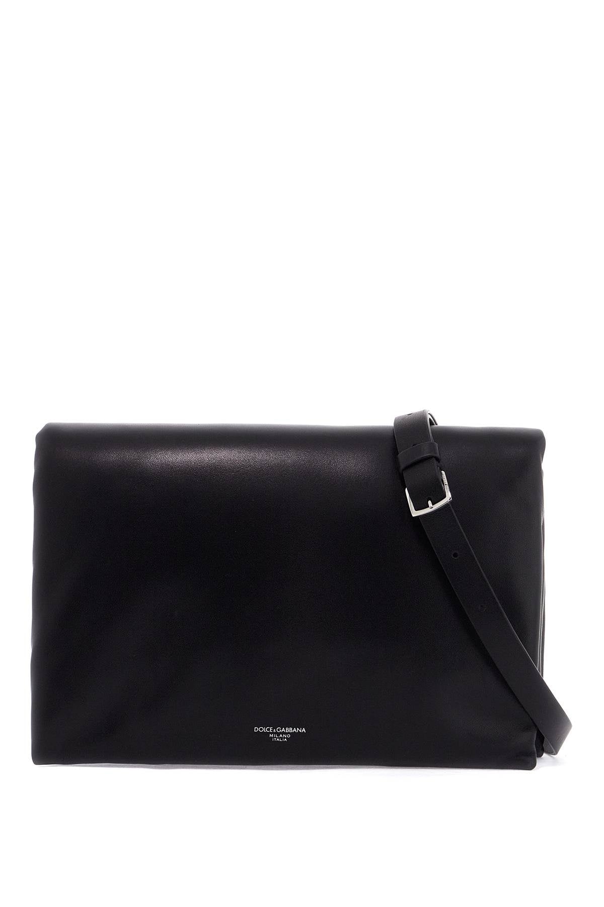 Nappa Leather Shoulder Bag  - Black