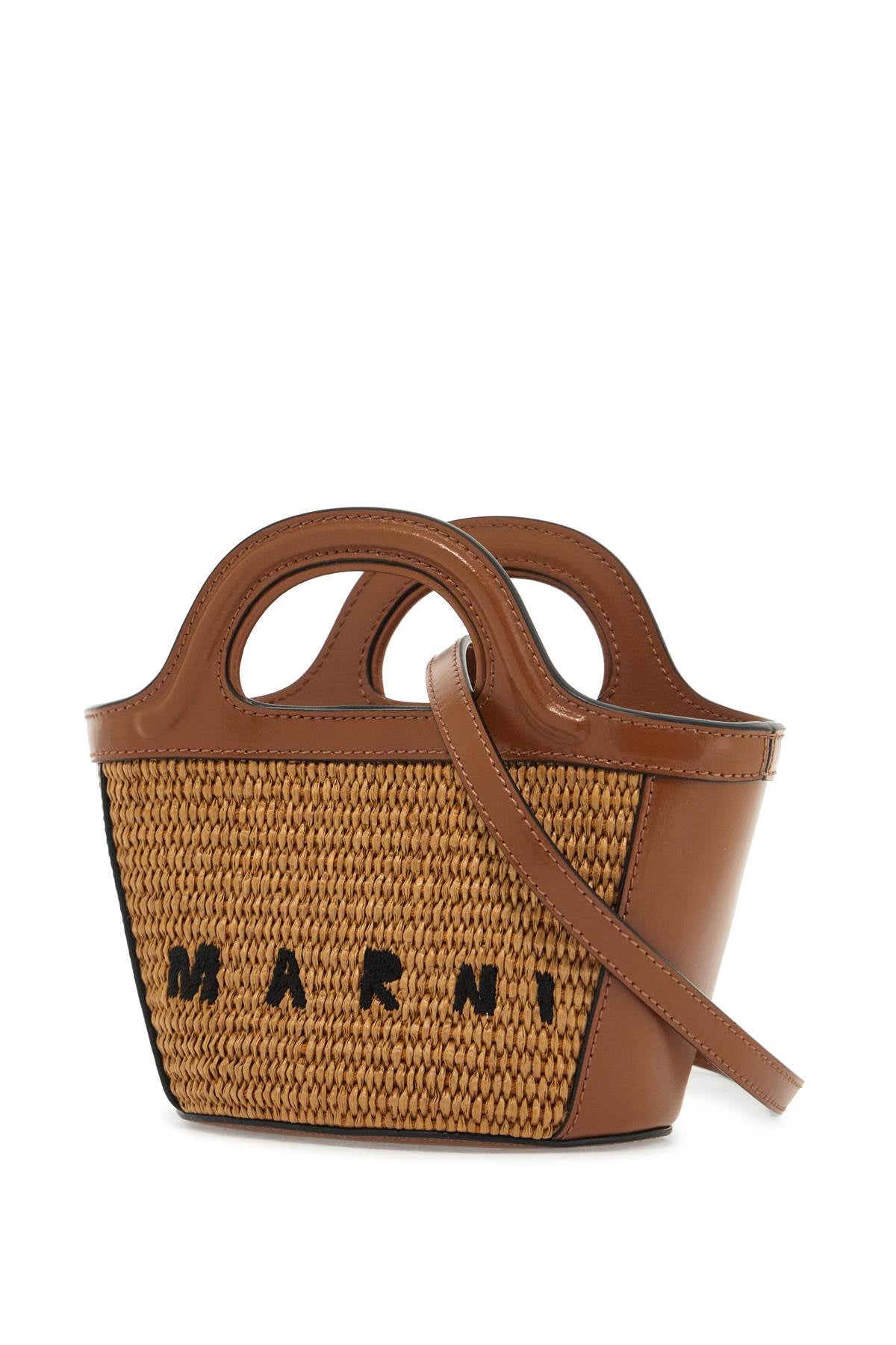 Tropicalia Micro Bucket Bag  - Brown