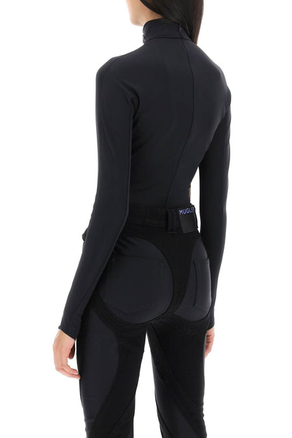 Bodysuit With Stand Collar  - Nero