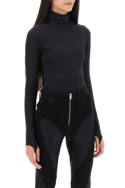 Bodysuit With Stand Collar  - Nero