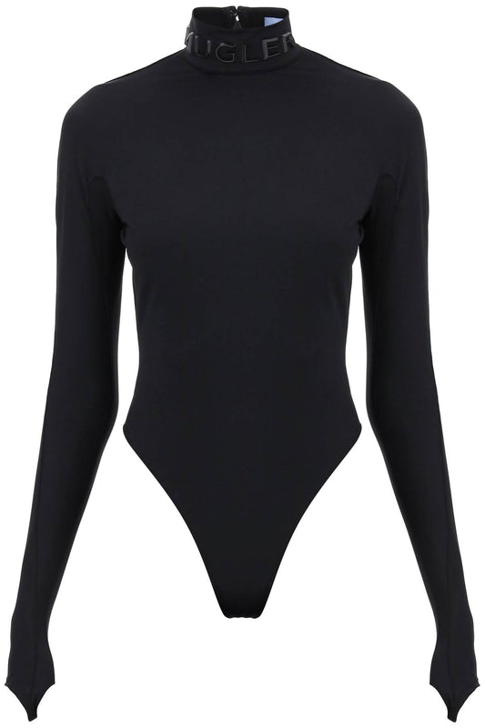 Bodysuit With Stand Collar  - Nero