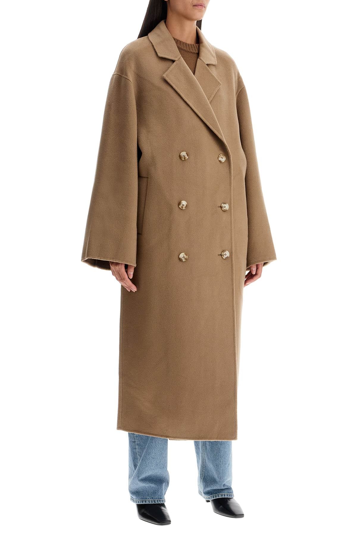 Long Wool And Cashmere Coat 'borne  - Beige