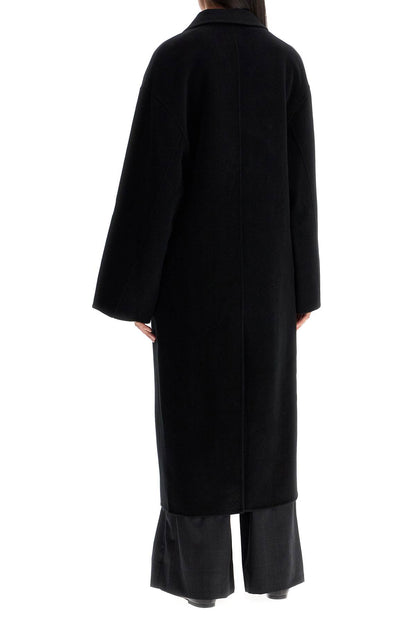 Long Wool And Cashmere Coat 'borne  - Black