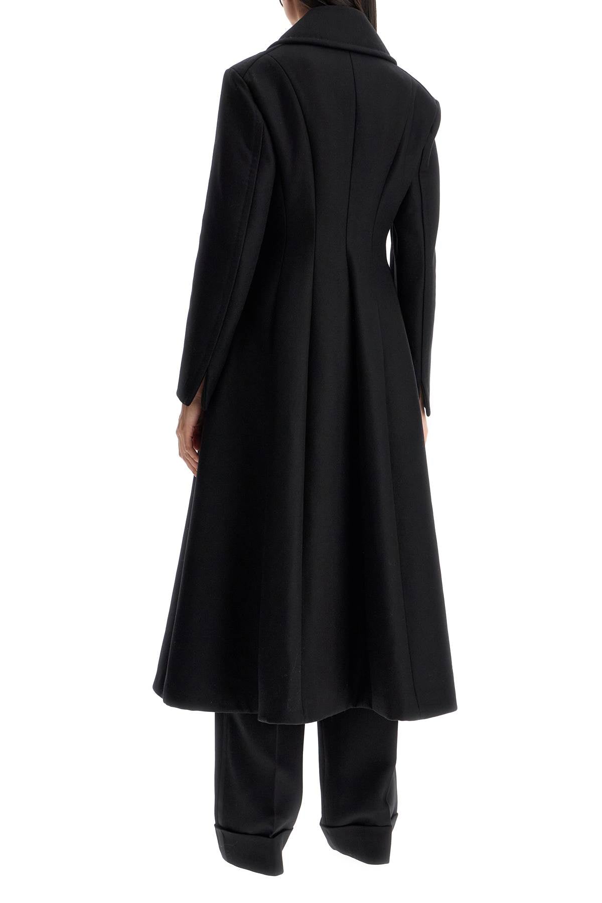 Wool And Cashmere Redingote Coat In  - Black