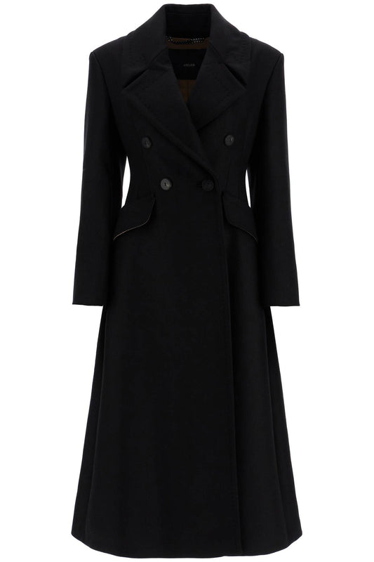 Wool And Cashmere Redingote Coat In  - Black